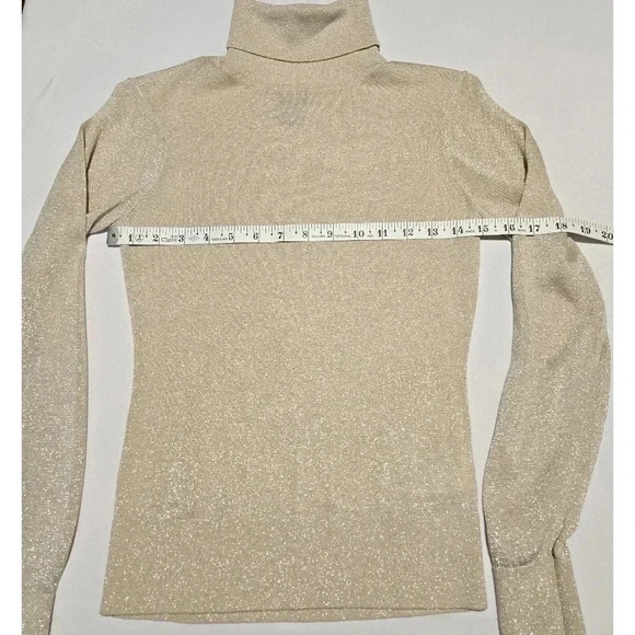 Silver Metallic Turtleneck Sweater - Never Worn - Picture 11 of 16